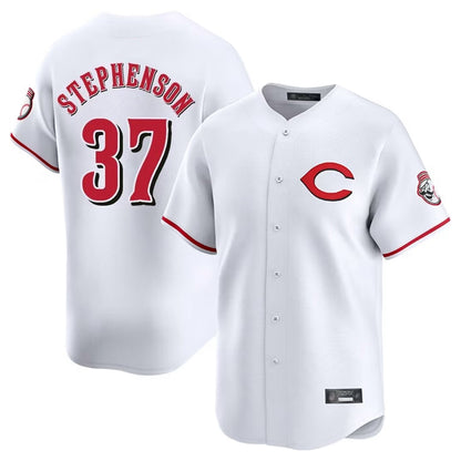 Cincinnati Reds #37 Tyler Stephenson Player White MIKSHPS Limited Home Stitched Jerseys