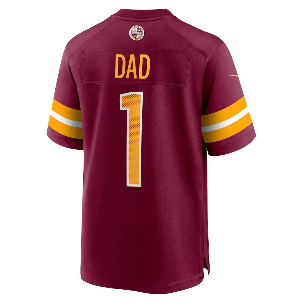W.Commanders Number #1 Dad Burgundy MIKSHPS Game Jersey