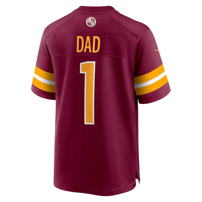 W.Commanders Number #1 Dad Burgundy MIKSHPS Game Jersey