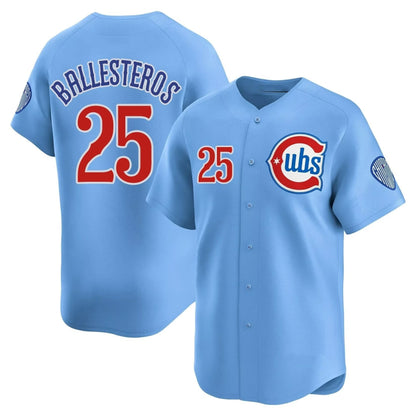 Chicago Cubs #25 Moises ballesteros Blue MIKSHPS 2024 25 2nd Alternate Limited Stitched Jersey