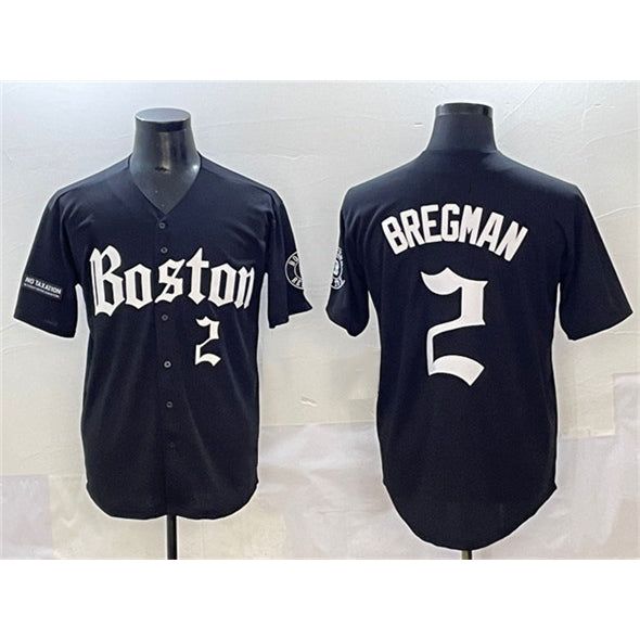 Boston Red Sox #2 Alex Bregman Black MIKSHPS Gothic Vapor Limited Stitched Jersey