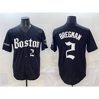Boston Red Sox #2 Alex Bregman Black MIKSHPS Gothic Vapor Limited Stitched Jersey