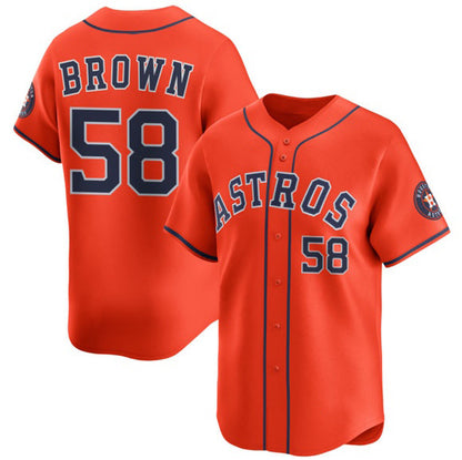 Houston Astros #58 Hunter Brown Orange MIKSHPS 2025 Alternate Limited Stitched Jersey