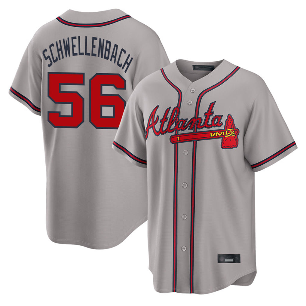 Atlanta Braves #56 Spencer Schwellenbach Player Gray MIKSHPS Home Game Stitched Jerseys