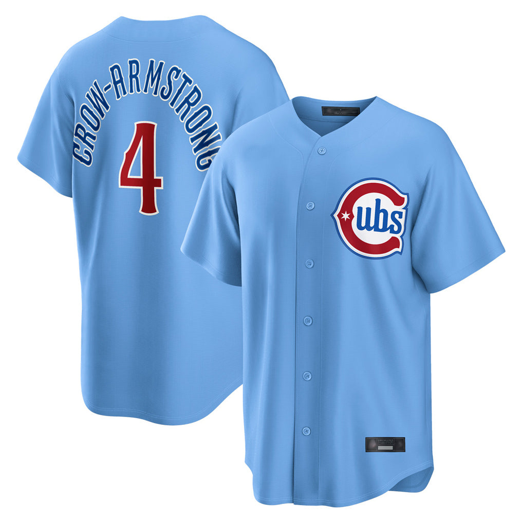 Chicago Cubs #4 Pete Crow-Armstrong Player Light Blue MIKSHPS Home Game Stitched Jerseys