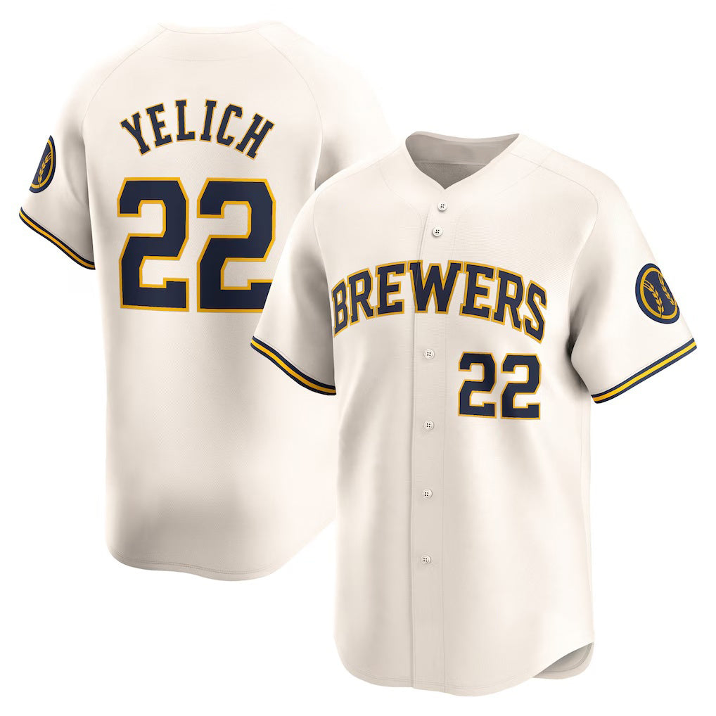 Milwaukee Brewers #22 Christian Yelich Cream MIKSHPS Home Limited Player Jersey