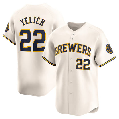 Milwaukee Brewers #22 Christian Yelich Cream MIKSHPS Home Limited Player Jersey
