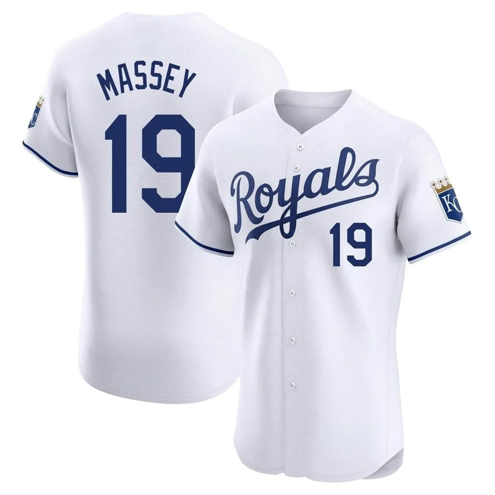 Kansas City Royals #19 Michael Massey Player White MIKSHPS Alt Limited Elite Home Stitched Jerseys