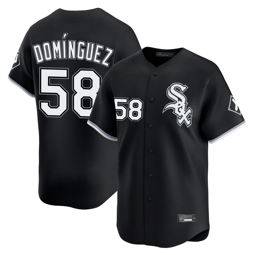 Chicago White Sox #58 Seranthony Dominguez Player Black MIKSHPS Limited Home Stitched Jerseys