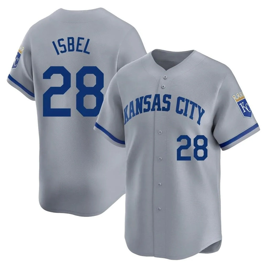 Kansas City Royals #28 Kyle Isbel Player Gray MIKSHPS Limited Home Stitched Jerseys