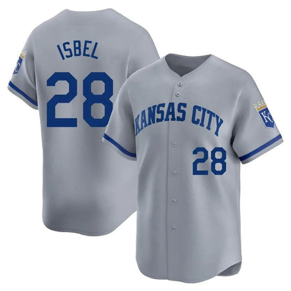 Kansas City Royals #28 Kyle Isbel Player Gray MIKSHPS Limited Home Stitched Jerseys