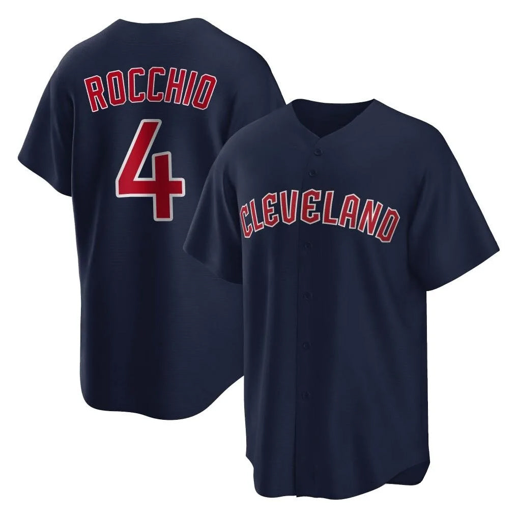 Cleveland Guardians #4 Brayan Rocchio Player Navy MIKSHPS Game Home Stitched Jerseys