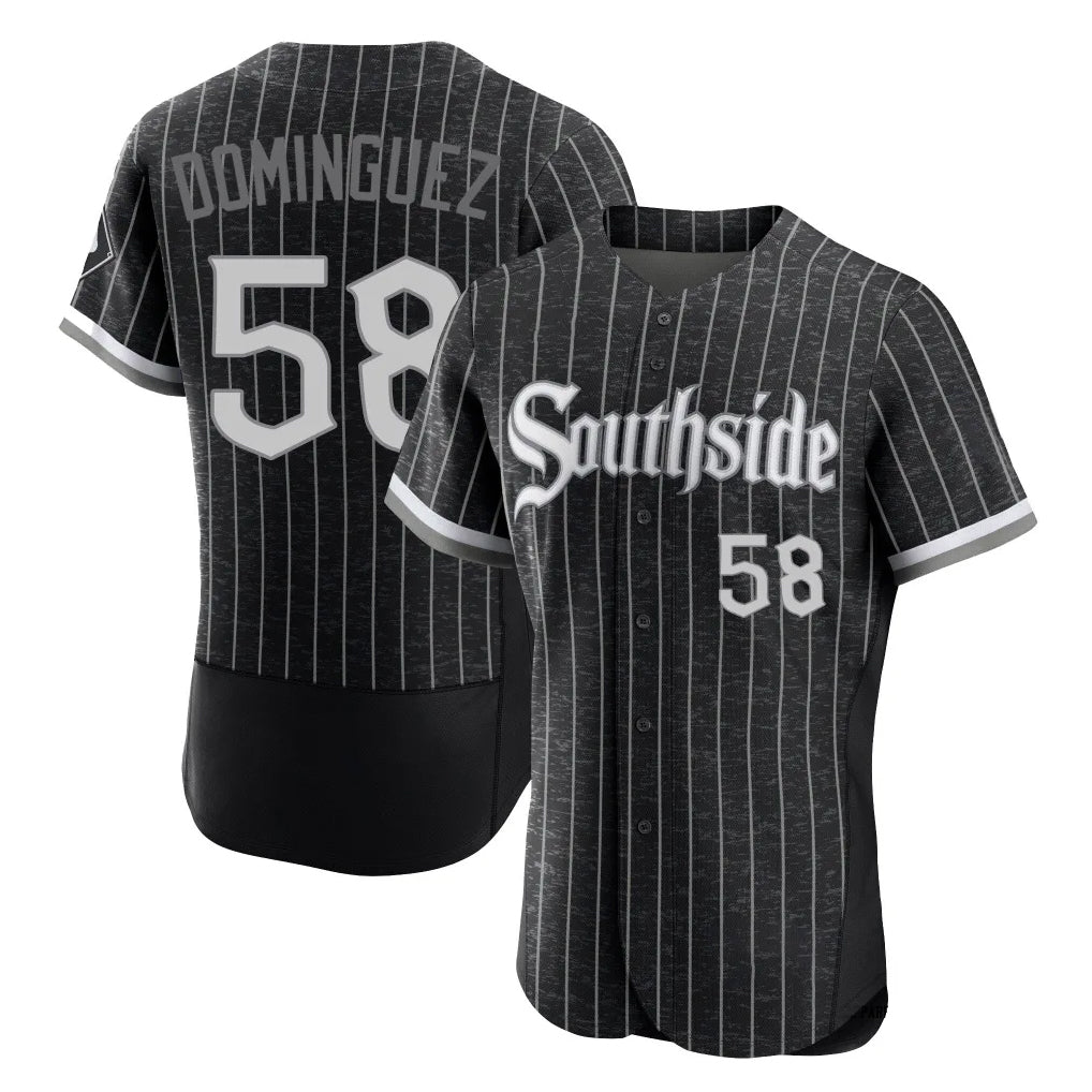 Chicago White Sox #58 Seranthony Dominguez Player Black MIKSHPS City Connect Limited Elite Home Stitched Jerseys