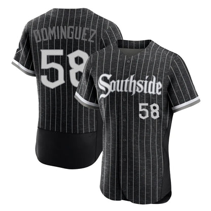 Chicago White Sox #58 Seranthony Dominguez Player Black MIKSHPS City Connect Limited Elite Home Stitched Jerseys