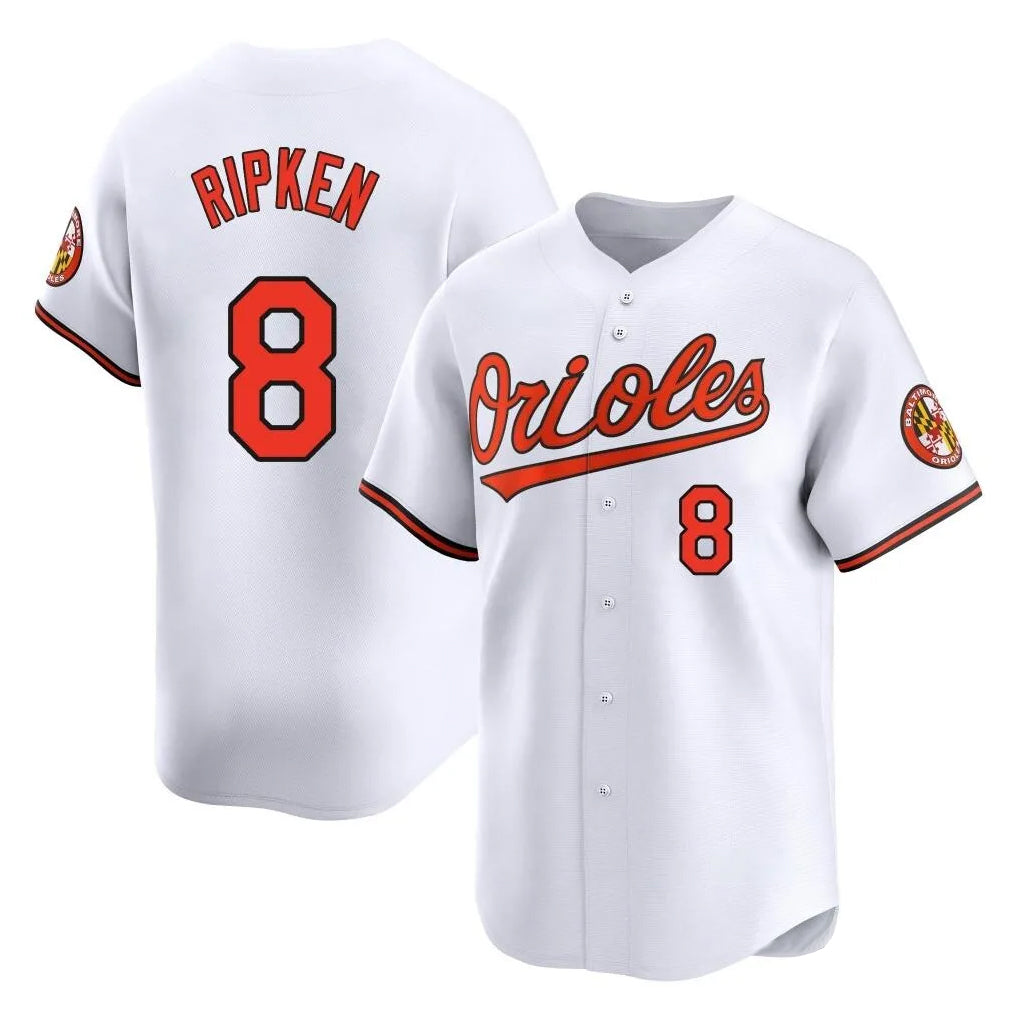 Baltimore Orioles #8 Cal Ripken Player White MIKSHPS Limited Home Game Stitched Jerseys