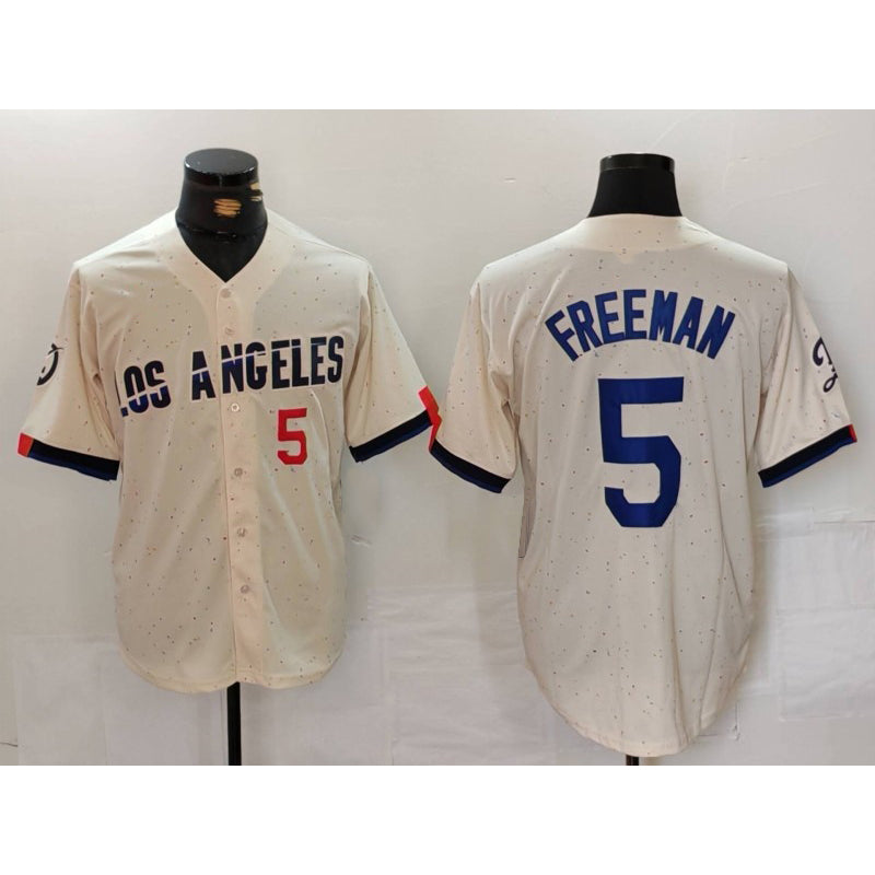 Los Angeles Dodgers #5 Freddie Freeman Number Cream MIKSHPS 2024 City Connect Limited Stitched Jersey 2