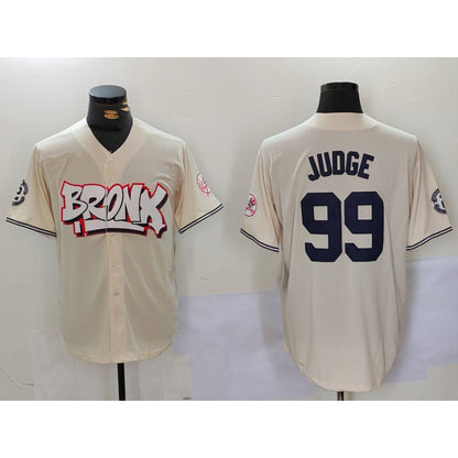 New York Yankees #99 Aaron Judge Cream MIKSHPS Limited Stitched Jersey 2