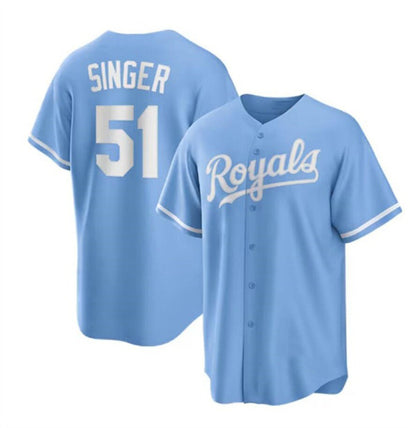 Kansas City Royals #51 Brady Singer Light Blue MIKSHPS Stitched Jersey