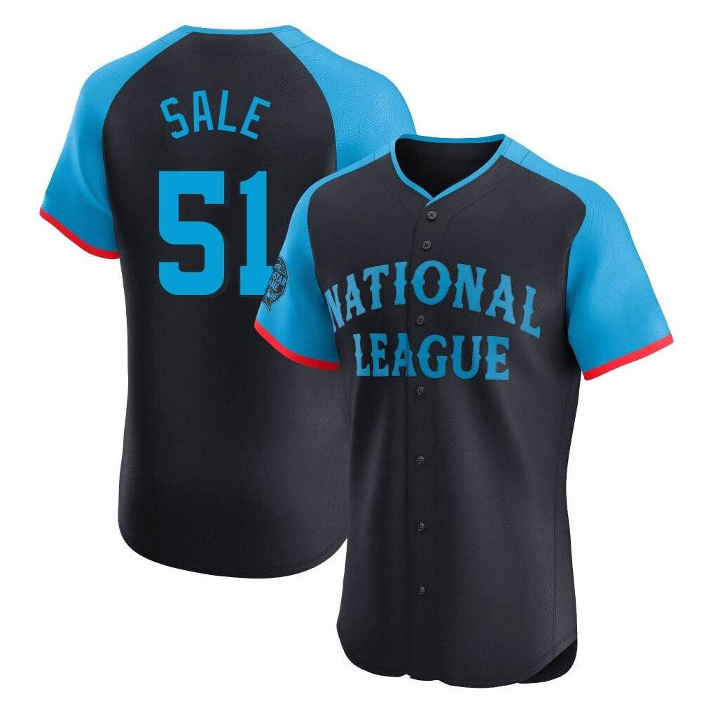 Atlanta Braves #51 Chris Sale Player Navy MIKSHPS National League All-Star Limited Elite Game Stitched Jerseys