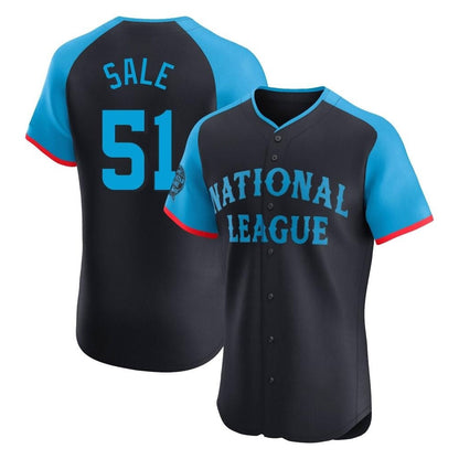 Atlanta Braves #51 Chris Sale Player Navy MIKSHPS National League All-Star Limited Elite Game Stitched Jerseys