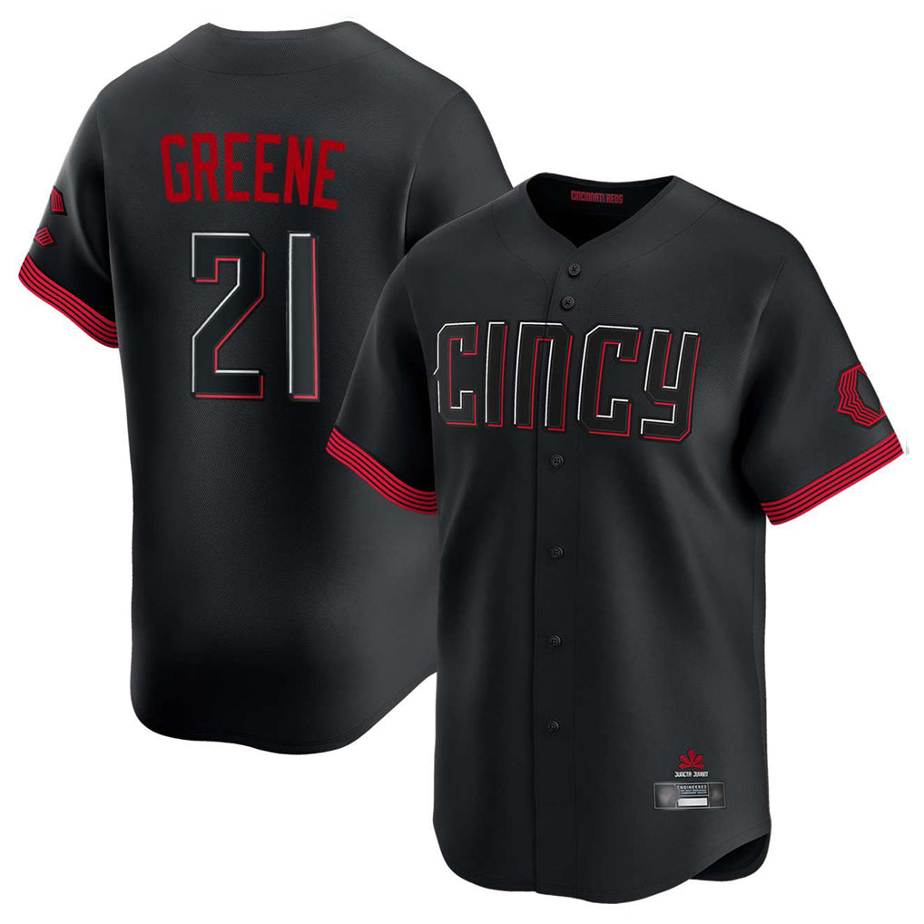 Cincinnati Reds #21 Hunter Greene Player Black MIKSHPS City Connect Home Limited Stitched Jerseys