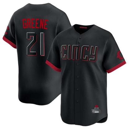 Cincinnati Reds #21 Hunter Greene Player Black MIKSHPS City Connect Home Limited Stitched Jerseys