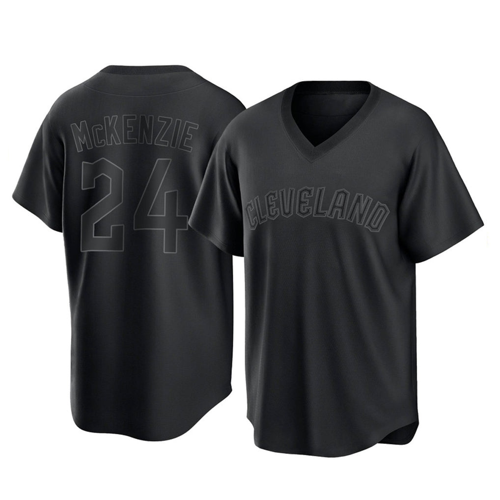 Cleveland Guardians #24 Triston McKenzie Player Black MIKSHPS T-shirt Home Game Stitched Jerseys