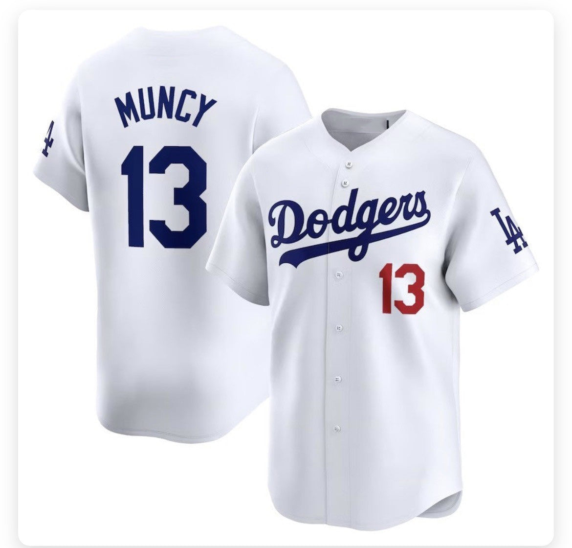 Los Angeles Dodgers #13 Max Muncy White MIKSHPS Stitched Cool Base Jersey