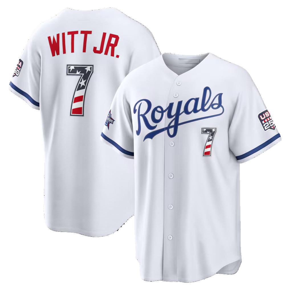 Kansas City Royals #7 Bobby Witt Jr. 2026 All-Star Edition Stars & Stripes White MIKSHPS Stadium Jersey
