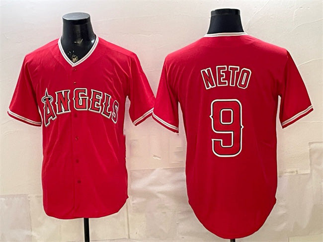 Los Angeles Angels #9 Zach Neto Red MIKSHPS Stitched Jersey