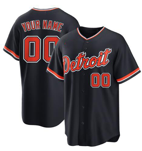 Custom Detroit Tigers Alternate Replica Navy MIKSHPS Jersey