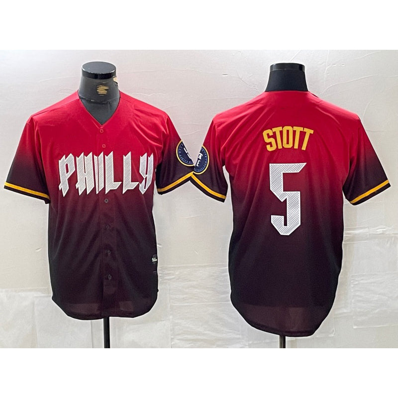 Philadelphia Phillies #5 Bryson Stott Red MIKSHPS 2024 City Cool Base Jersey