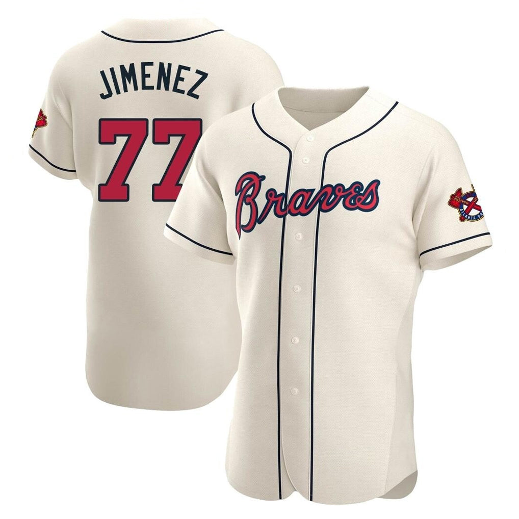 Atlanta Braves #77 Joe Jimenez Player Cream MIKSHPS Limited Elite Home Game Stitched Jerseys
