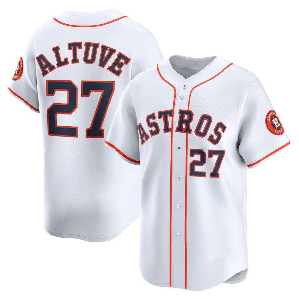 Houston Astros #27 Jose Altuve White MIKSHPS Home Limited Player Jersey