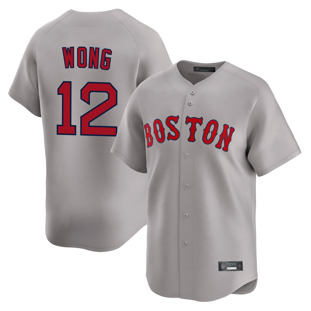 Boston Red Sox #12 Connor Wong Player Gray MIKSHPS Road Limited Home Game Stitched Jerseys1