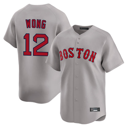 Boston Red Sox #12 Connor Wong Player Gray MIKSHPS Road Limited Home Game Stitched Jerseys1