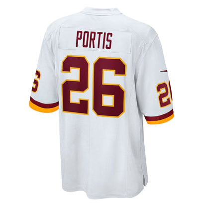 W.Football Team #26 Clinton Portis White MIKSHPS Retired Player Game Jersey