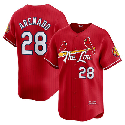 St. Louis Cardinals #28 Nolan Arenado Red MIKSHPS 2024 City Connect Limited Player Jersey