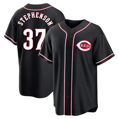 Cincinnati Reds #37 Tyler Stephenson Player Black MIKSHPS Fashion Out Home Game Stitched Jerseys