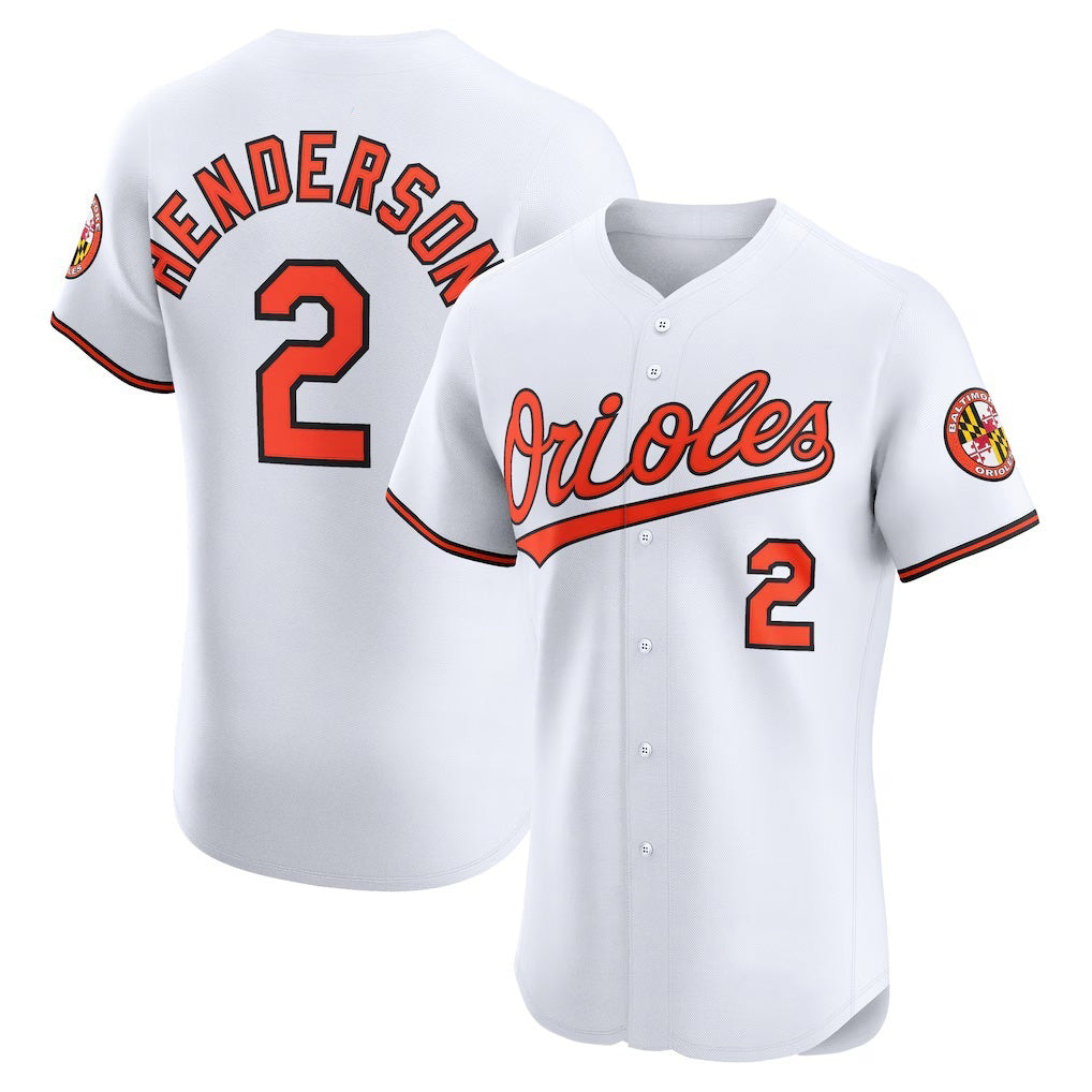 Baltimore Orioles #2 Gunnar Henderson White MIKSHPS Home Elite Jersey