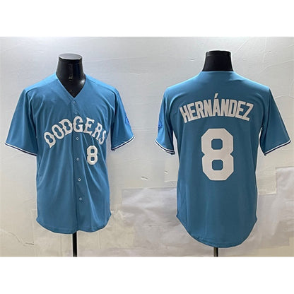 Los Angeles Dodgers #8 Enrique Hernandez Light Blue MIKSHPS Limited Stitched Jersey