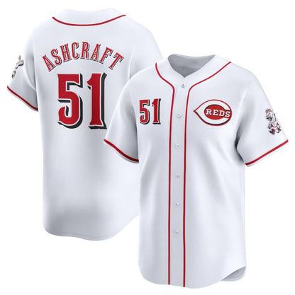 Cincinnati Reds #51 Graham Ashcraft White MIKSHPS Home Limited Stitched Jersey