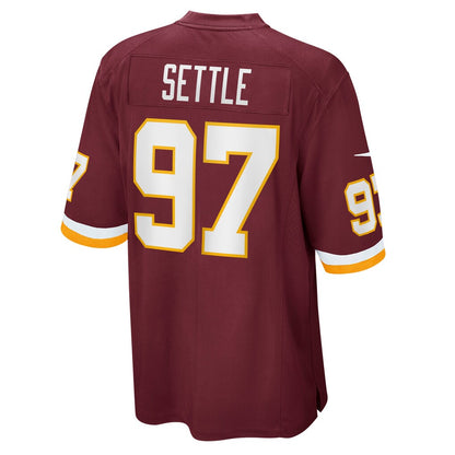 W.Football Team #97 Tim Settle Burgundy MIKSHPS Game Player Jersey