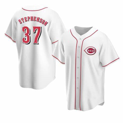 Cincinnati Reds #37 Tyler Stephenson White MIKSHPS Stitched Cool Base Jersey