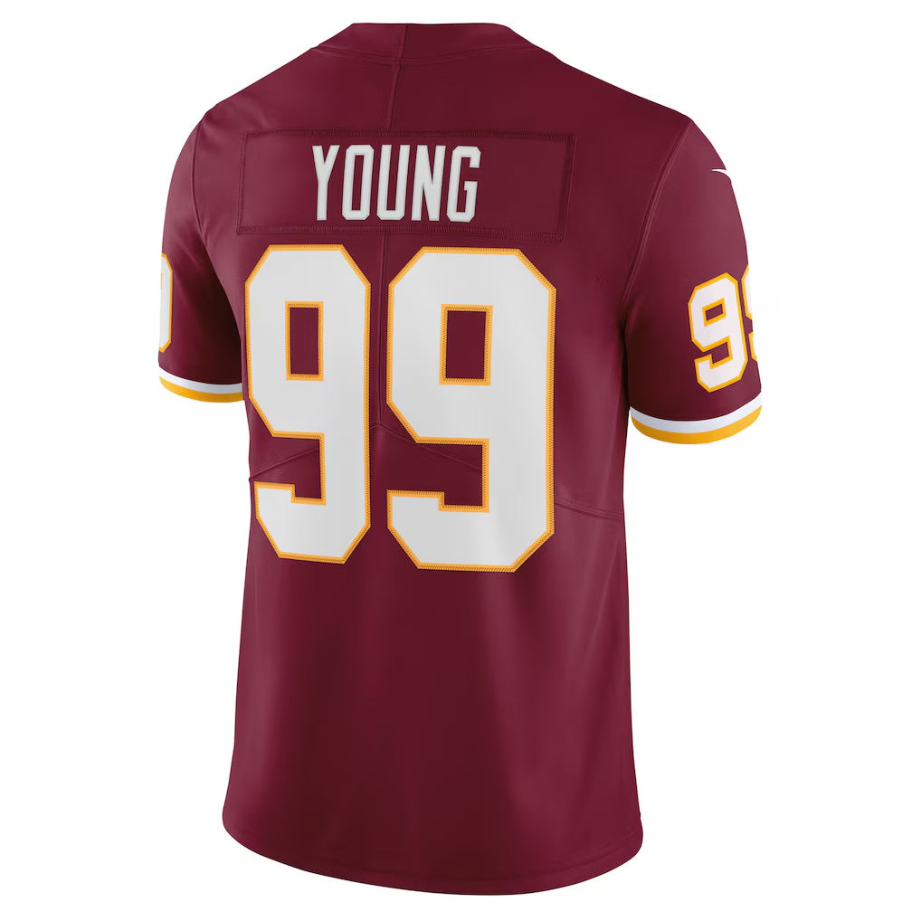 W.Football Team #99 Chase Young Burgundy MIKSHPS Vapor Limited Jersey