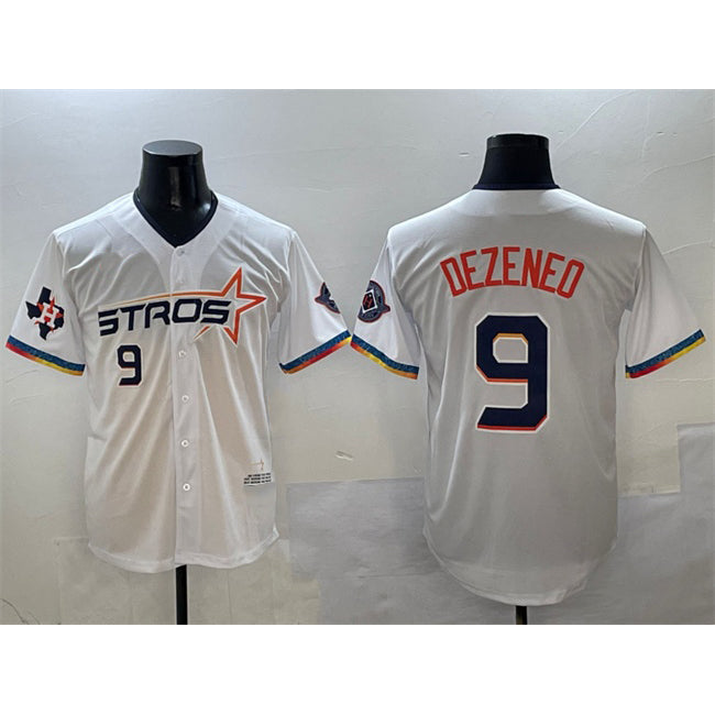 Houston Astros #9 Zach Dezenzo White MIKSHPS 2025 City Connect With Texas Patch Limited Stitched Jersey