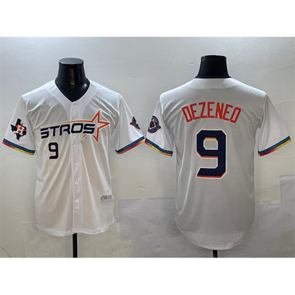 Houston Astros #9 Zach Dezenzo White MIKSHPS 2025 City Connect With Texas Patch Limited Stitched Jersey