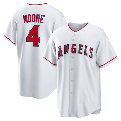 Los Angeles Angels #4 Christian Moore White MIKSHPS Home Replica Jersey