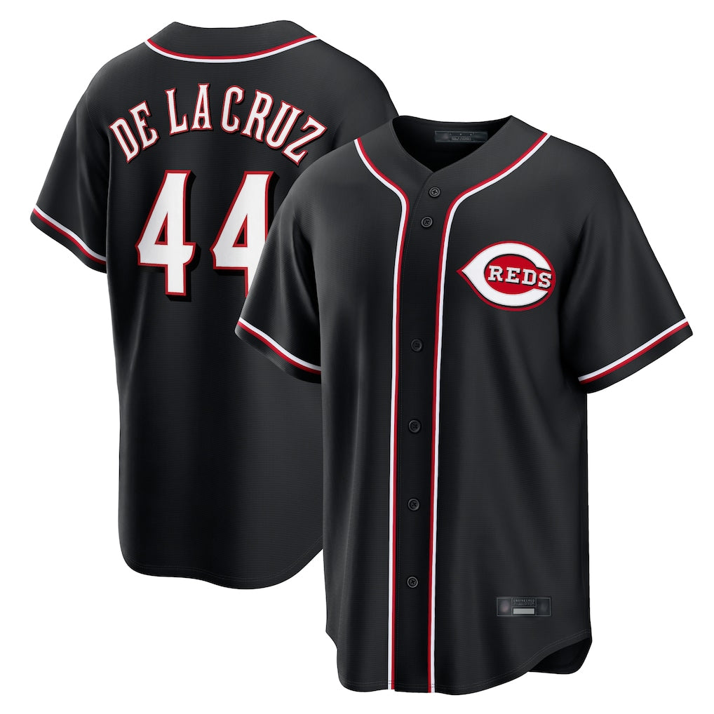 Cincinnati Reds #44 Elly De La Cruz Player Black MIKSHPS Fashion Out Home Game Stitched Jerseys