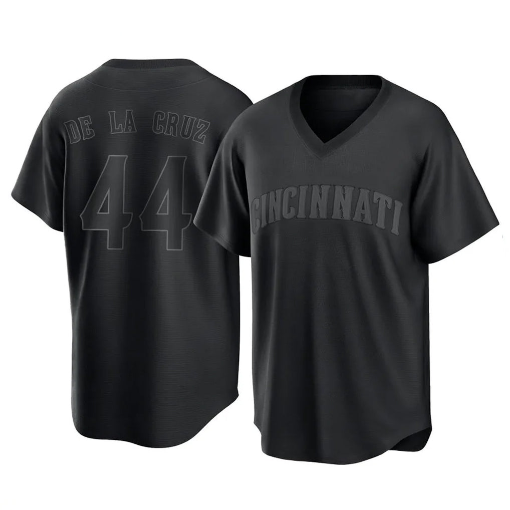 Cincinnati Reds #44 Elly De La Cruz Player Black MIKSHPS T-shirt Game Home Stitched Jerseys